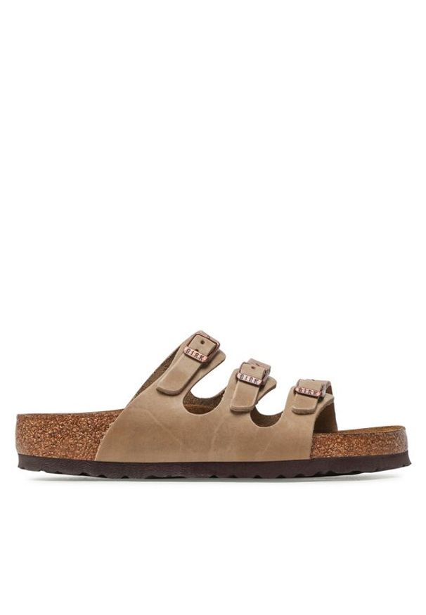 Birkenstock Klapki Florida 1011432 Beżowy. Kolor: beżowy. Materiał: skóra