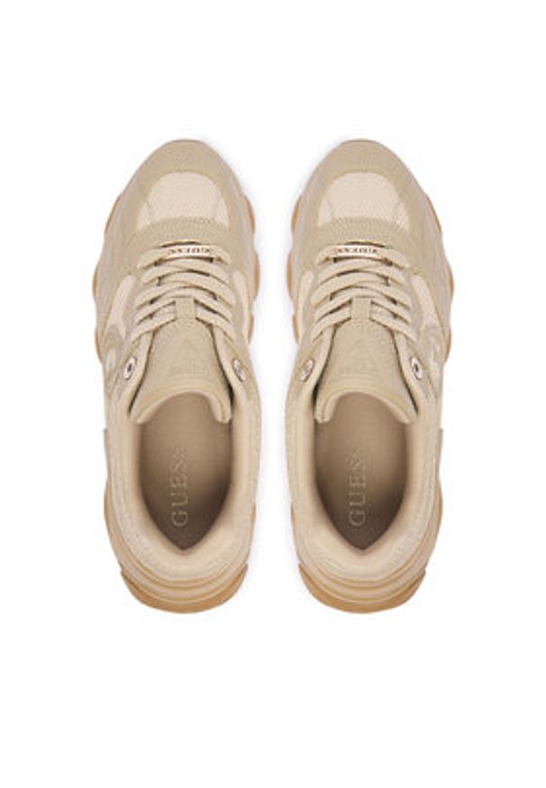 Guess Sneakersy FLFMRZ ELE12 Brązowy. Kolor: brązowy. Materiał: materiał