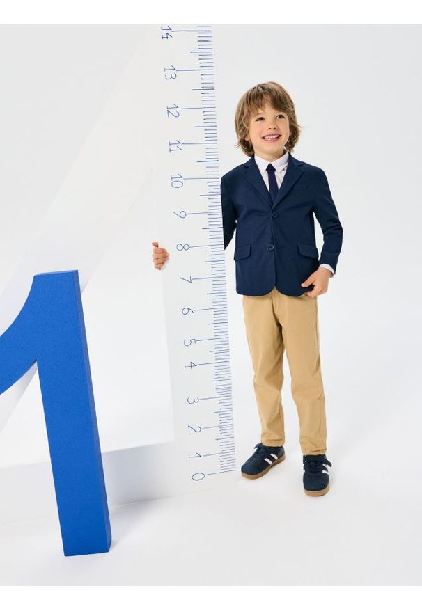 Sinsay - Jeansy o dopasowanym kroju - beżowy. Kolor: beżowy. Materiał: jeans