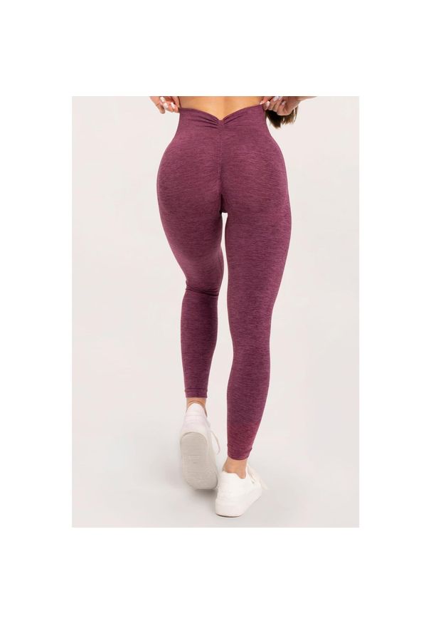 GYM GLAMOUR - Legginsy fitness damskie Gym Glamour seamless deep push up. Kolor: czerwony. Sport: fitness