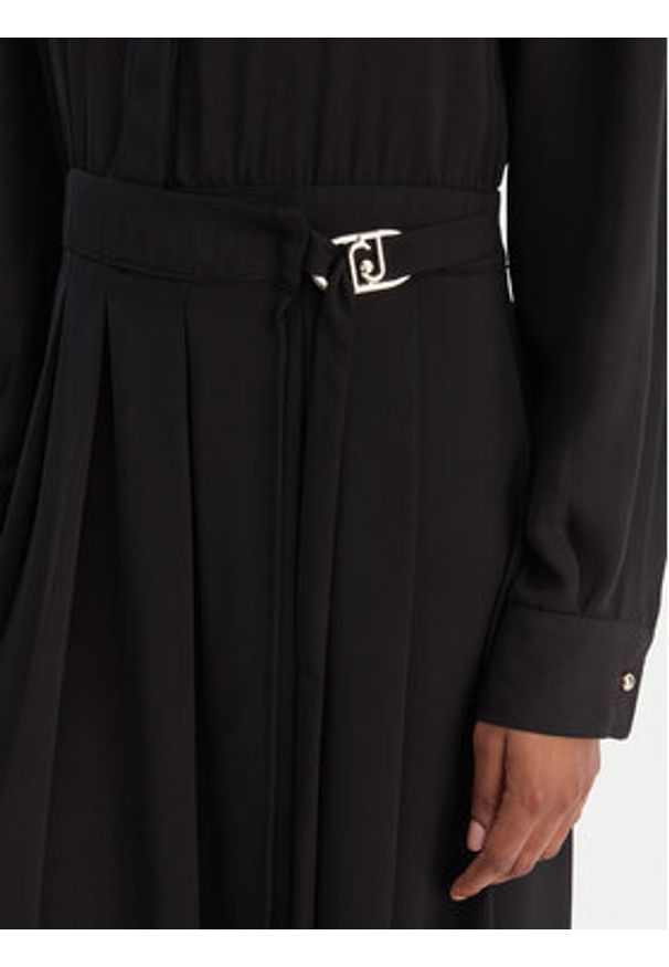 Liu Jo Sukienka koszulowa MF5145 T4241 Czarny Regular Fit. Kolor: czarny. Materiał: syntetyk. Typ sukienki: koszulowe