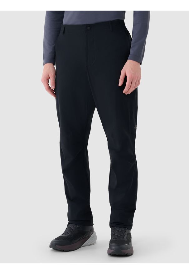 4f - 4F Spodnie trekkingowe szybkoschnące męskie - czarne S. Kolor: czarny. Materiał: materiał, włókno. Sport: wspinaczka, turystyka piesza