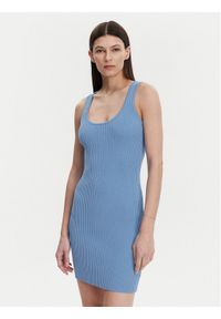 MICHAEL Michael Kors Sukienka dzianinowa MS5830I33D Niebieski Slim Fit. Kolor: niebieski. Materiał: wiskoza #1