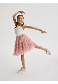 Reserved - Tiulowa spódnica - różowy. Kolor: różowy. Materiał: tiul. Typ sukienki: trapezowe