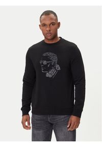 Karl Lagerfeld - KARL LAGERFELD Bluza 705042 554910 Czarny Regular Fit. Typ kołnierza: dekolt w karo. Kolor: czarny. Materiał: bawełna #1