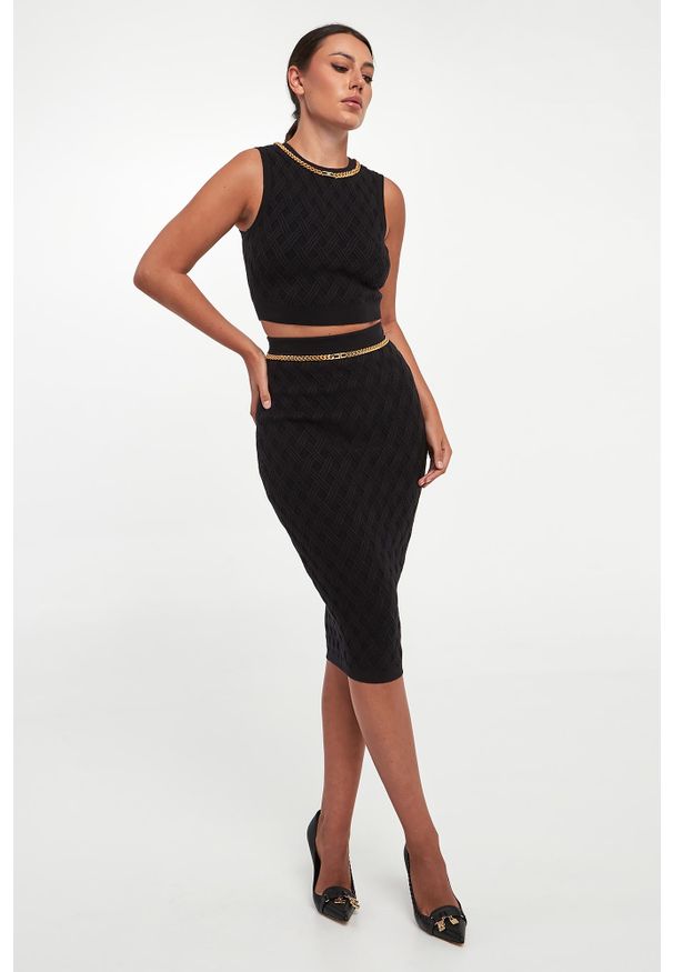 Elisabetta Franchi - Top damski z łańcuchem ELISABETTA FRANCHI