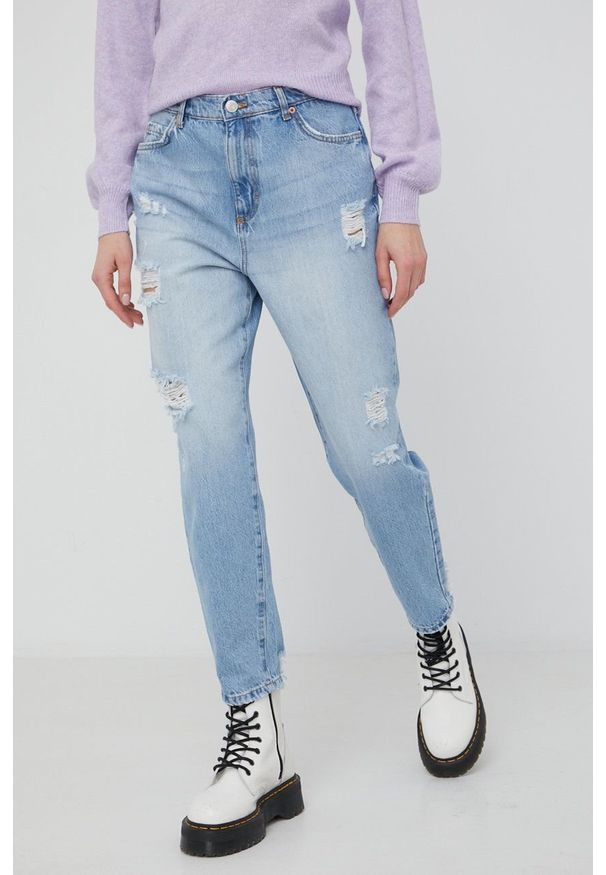 only - Only jeansy Janet damskie high waist. Stan: podwyższony. Kolor: niebieski