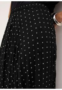 bonprix - Spódnica z szyfonu z efektem kreszowania. Kolor: czarny. Materiał: szyfon. Styl: elegancki #2