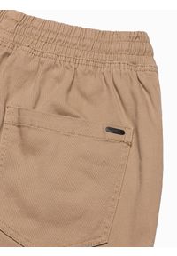 Ombre Clothing - Spodnie męskie joggery - camel P886 - XXL. Materiał: elastan, bawełna. Styl: klasyczny #3