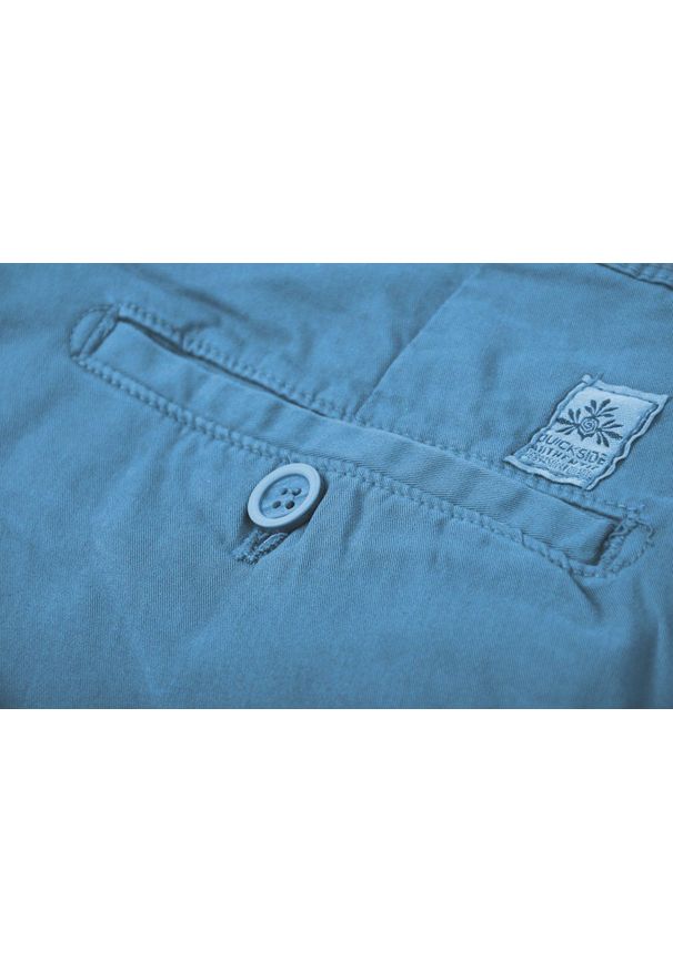 Quickside - Spodnie Chinosy Niebieskie z Elastanem, Casualowe, Zwężana Nogawka, Męskie -QUICKSIDE. Okazja: na co dzień. Kolor: niebieski. Materiał: bawełna, elastan. Sezon: lato. Styl: casual