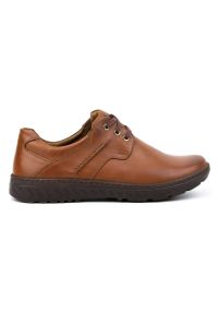 KOMODO Buty męskie skórzane Casual 923K brązowe. Okazja: na co dzień. Kolor: brązowy. Materiał: skóra. Styl: casual #7