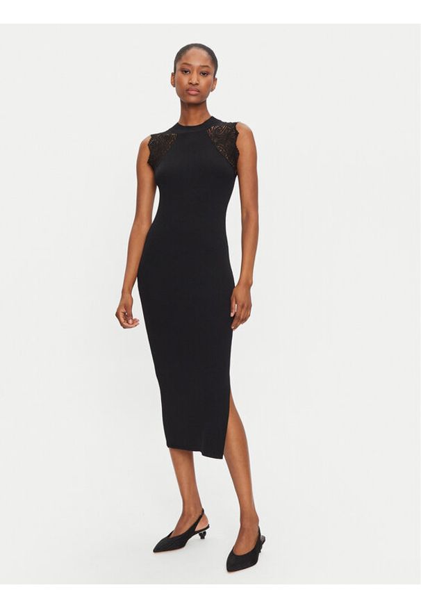 Morgan Sukienka dzianinowa 242-RMAGDA Czarny Slim Fit. Kolor: czarny. Materiał: syntetyk, wiskoza