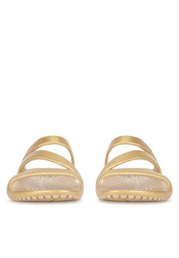 Crocs Klapki KADEE II METALLIC SANDAL W 210147-710 Złoty. Kolor: złoty. Materiał: materiał, syntetyk