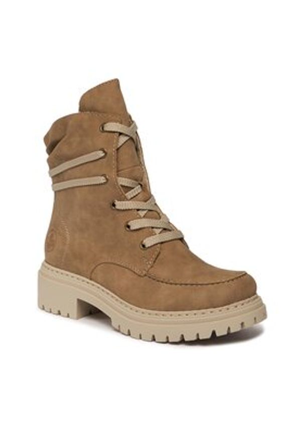 Rieker Trzewiki 72605-64 Brązowy. Kolor: brązowy. Materiał: skóra