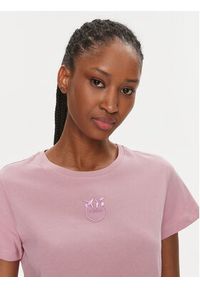 Pinko T-Shirt 100355 A1NW Różowy Regular Fit. Kolor: różowy. Materiał: bawełna #3