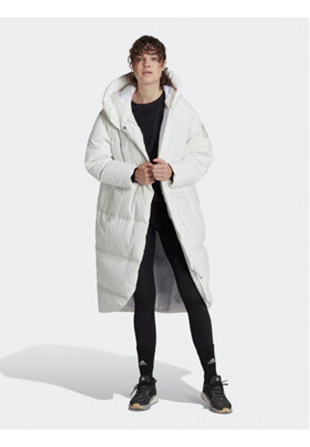 Adidas - adidas Kurtka puchowa Big Baffle Down Coat HN9939 Biały Loose Fit. Kolor: biały. Materiał: syntetyk