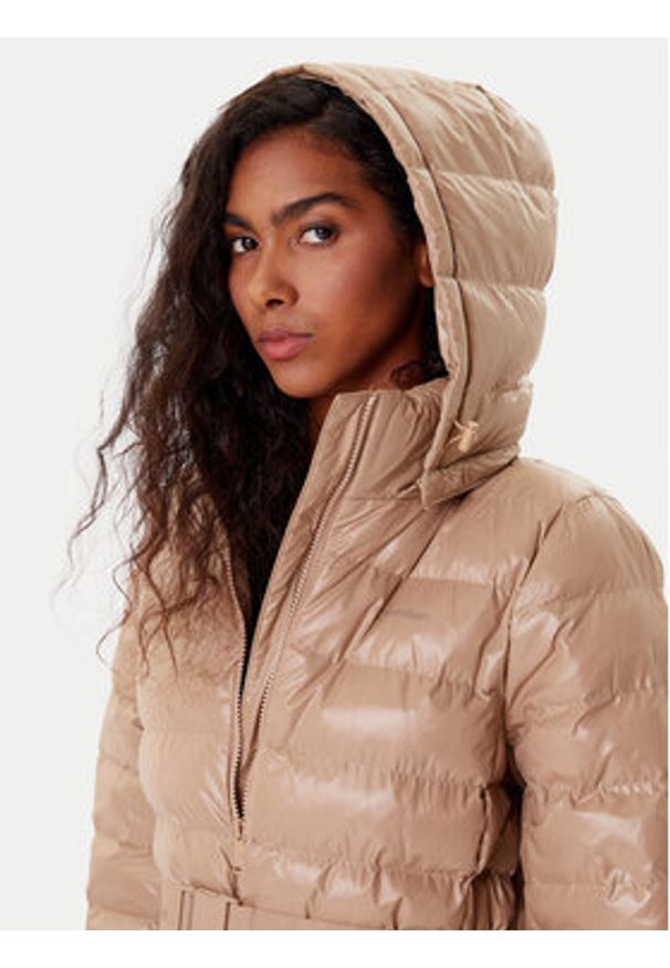 Calvin Klein Kurtka zimowa LV044D543G Beżowy Slim Fit. Kolor: beżowy. Materiał: syntetyk. Sezon: zima