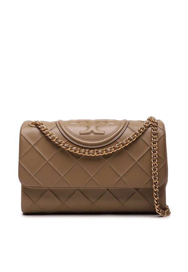 Tory Burch Torebka Fleming Soft Convertible Shoulder Bag 137301 Beżowy. Kolor: beżowy. Materiał: skórzane