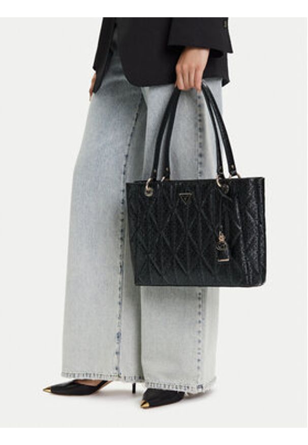 Guess Torebka Aldina HWGG96 63250 Czarny. Kolor: czarny. Materiał: skórzane