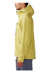 MOUNTAIN HARDWEAR - Płaszcz Przeciwdeszczowy Męski Mountain Hardwear Stretch Ozonic. Kolor: żółty. Sport: wspinaczka, turystyka piesza, narciarstwo