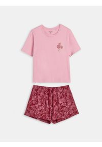 Sinsay - Bawełniana piżama dwuczęściowa - różowy. Kolor: różowy. Materiał: bawełna #1