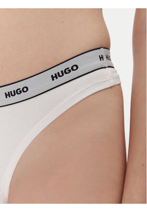Hugo - HUGO Komplet stringów Triplet Thong Stripe 50545680 Biały. Kolor: biały. Materiał: bawełna