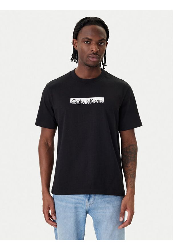 Calvin Klein T-Shirt LV04LF812G Czarny Slim Fit. Kolor: czarny. Materiał: bawełna