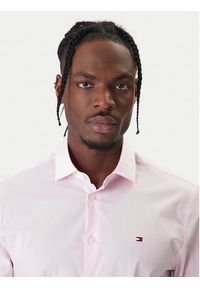 TOMMY HILFIGER - Tommy Hilfiger Koszula MW0MW38347 Różowy Slim Fit. Kolor: różowy. Materiał: bawełna #4
