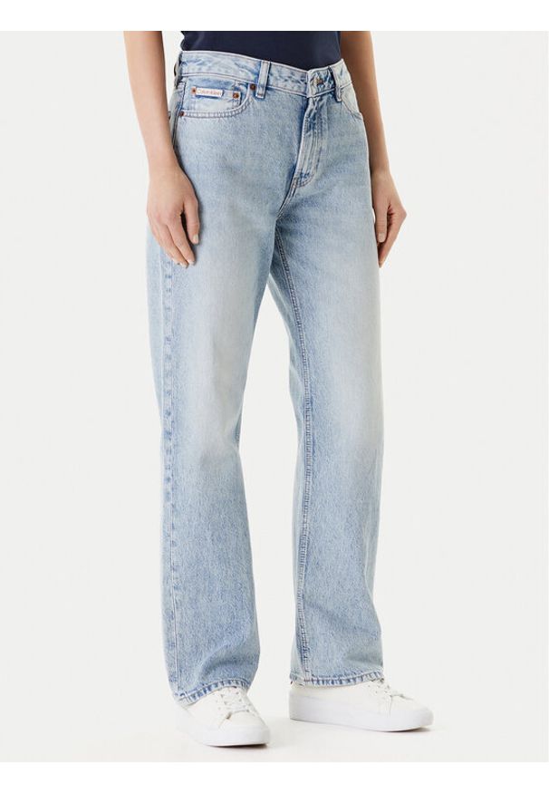 Calvin Klein Jeans Jeansy Signature 90s LV147C700G Niebieski Straight Fit. Kolor: niebieski