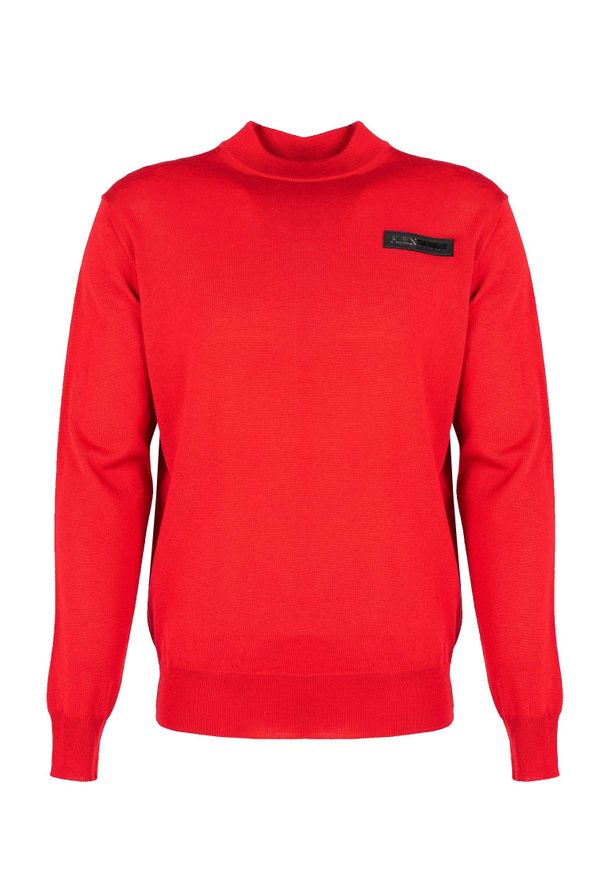 Plein Sport Sweter | MLPS90352 | Mężczyzna | Czerwony. Okazja: na co dzień. Kolor: czerwony. Materiał: wełna. Styl: sportowy