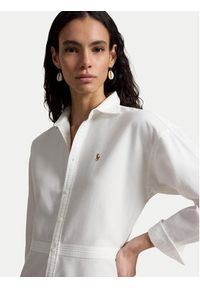 Polo Ralph Lauren Sukienka koszulowa 211B22755002 Biały Regular Fit. Typ kołnierza: polo. Kolor: biały. Materiał: bawełna. Typ sukienki: koszulowe #5