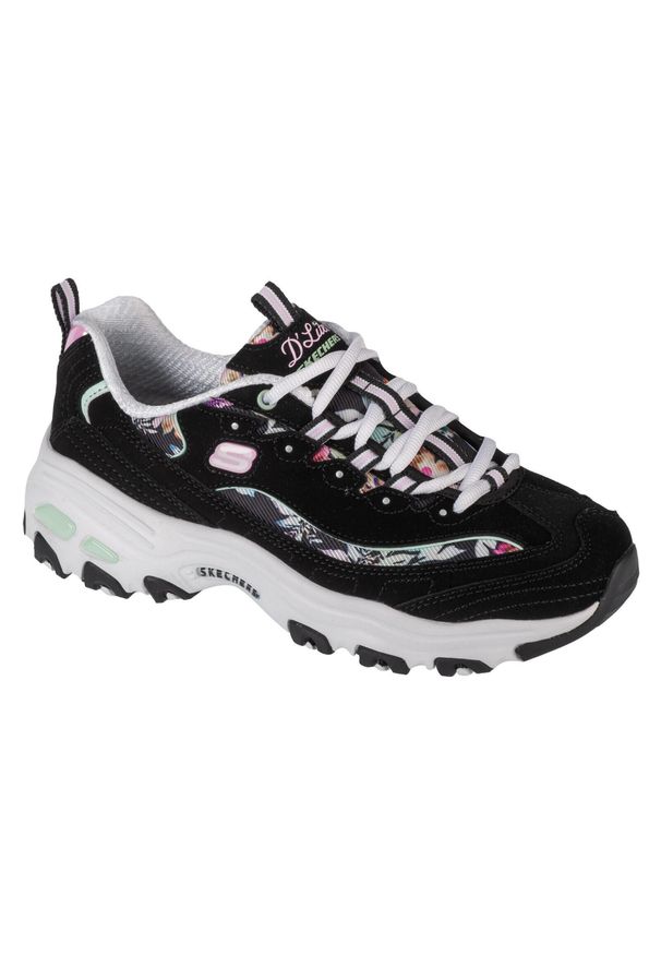 skechers - Buty sportowe Sneakersy damskie, Skechers D'Lites-Blooming Fields. Kolor: czarny. Sport: turystyka piesza