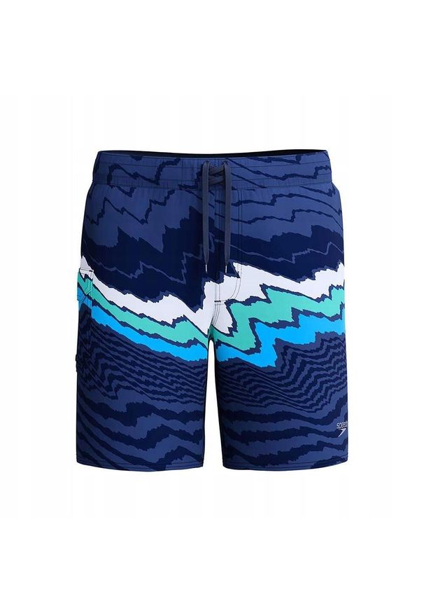 Speedo - Męskie Spodenki Na Deskę Stripe Flex. Kolor: niebieski. Styl: sportowy