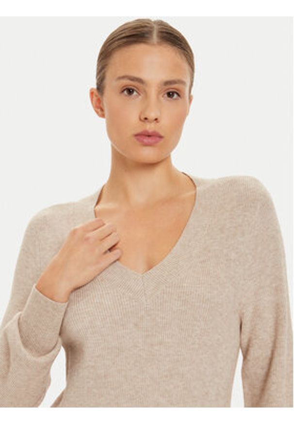 only - ONLY Sukienka dzianinowa Katia 15312844 Beżowy Regular Fit. Kolor: beżowy. Materiał: syntetyk