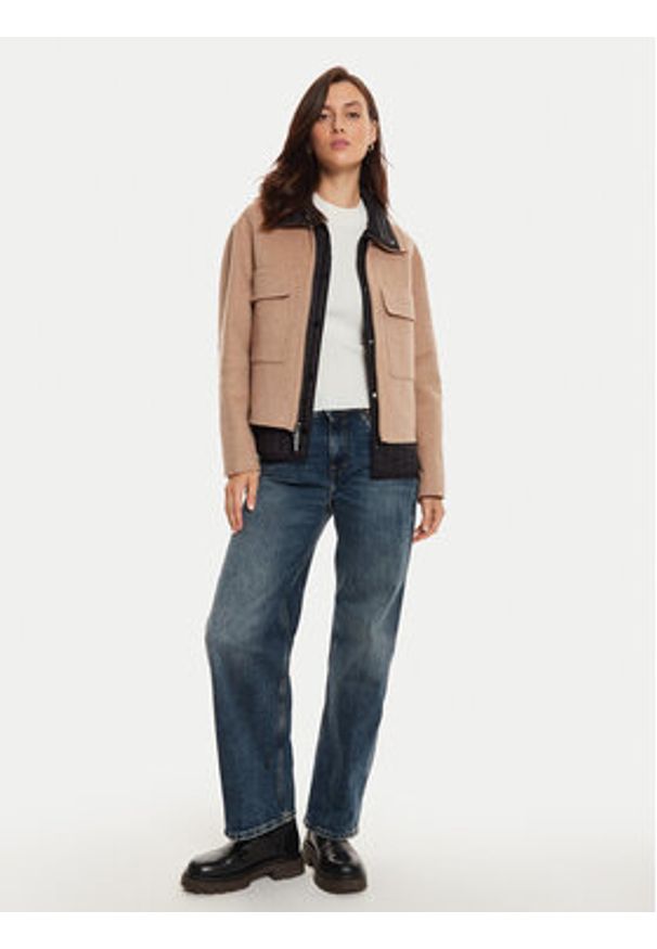 Frieda & Freddies Kurtka przejściowa 3718B Beżowy Relaxed Fit. Kolor: beżowy. Materiał: wełna, syntetyk