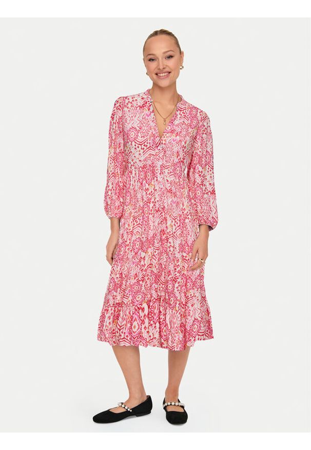 only - ONLY Sukienka codzienna Milana 15308233 Różowy Regular Fit. Okazja: na co dzień. Kolor: różowy. Materiał: wiskoza. Typ sukienki: proste. Styl: casual