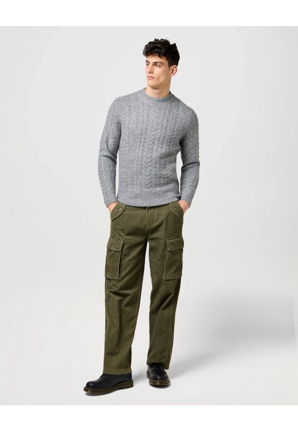 Wrangler - MESKIE SPODNIE WRANGLER CJ LOOSE CARGO IVY GREEN 112371050