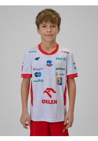 4f - 4F Koszulka meczowa replika domowa z sezonu 2025-26 dziecięca 4F x ZAKSA Kędzierzyn-Koźle - biała 158/164 (12-14 lat). Okazja: do domu. Kolor: biały. Materiał: dzianina, materiał. Wzór: nadruk. Sezon: lato. Styl: młodzieżowy #1