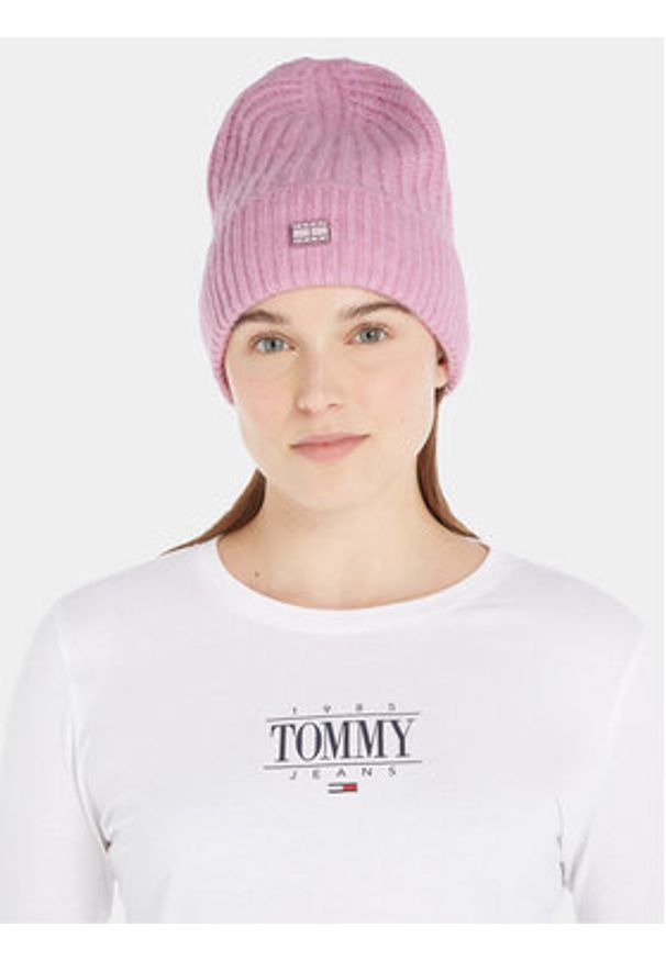 Tommy Jeans Czapka Tjw Cosy Knit Beanie AW0AW15462 Różowy. Kolor: różowy. Materiał: syntetyk