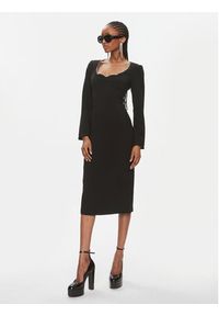 Nissa Sukienka koktajlowa RS14259 Czarny Slim Fit. Kolor: czarny. Materiał: syntetyk. Styl: wizytowy