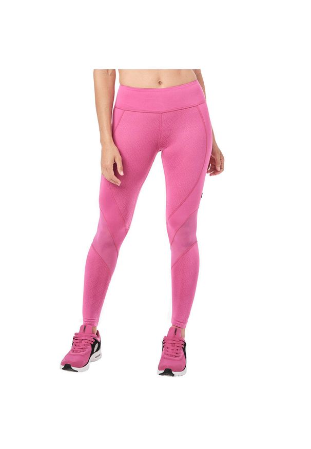 ZUMBA WEAR - Legginsy sportowe damskie Zumba Mesh Panel z wysokim stanem i siateczką. Stan: podwyższony. Kolor: różowy. Materiał: nylon, poliester. Sport: fitness