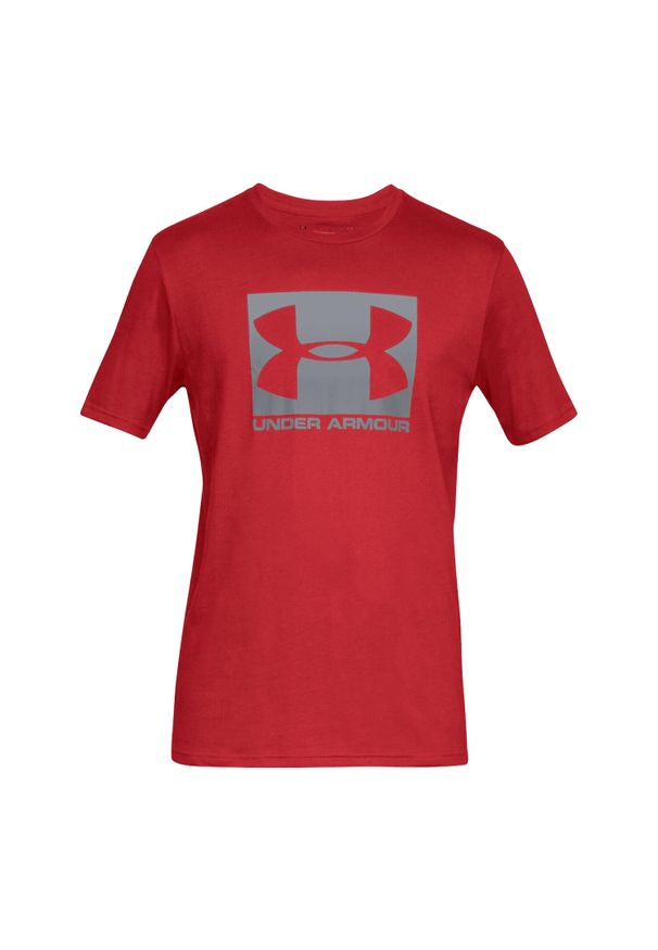 Under Armour - Męska Koszulka Sportstyle Boxed Logo T-shirt. Kolor: czerwony. Sport: turystyka piesza