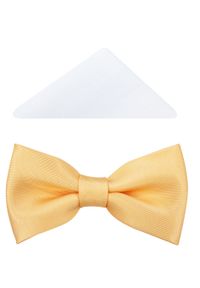 Modini - Żółta mucha męska A110. Kolor: żółty. Materiał: poliester, tkanina. Styl: elegancki #1