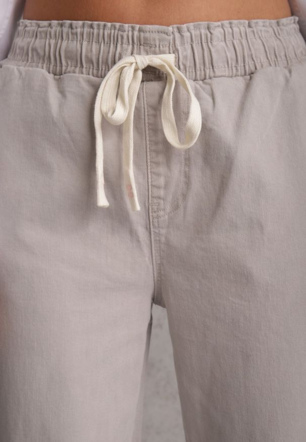 Renee - Szare Jeansy z Bawełny Mom Fit HIgh Waist z Wiązaniem w Pasie Origonia. Okazja: na co dzień. Stan: podwyższony. Kolor: szary. Styl: casual, vintage