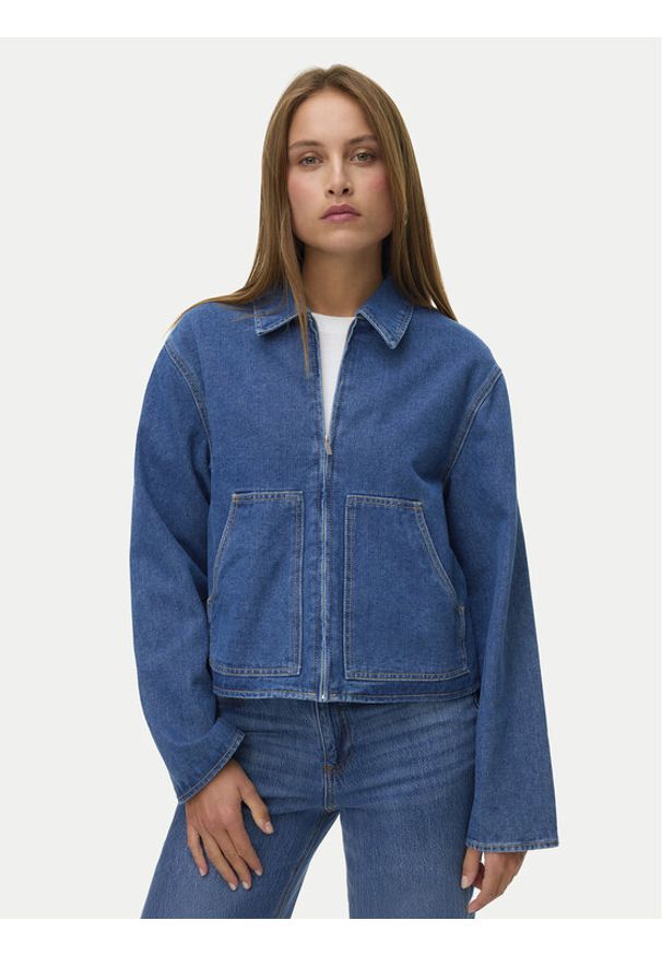 Vero Moda Kurtka jeansowa Aura 10340280 Niebieski Relaxed Fit. Kolor: niebieski. Materiał: bawełna