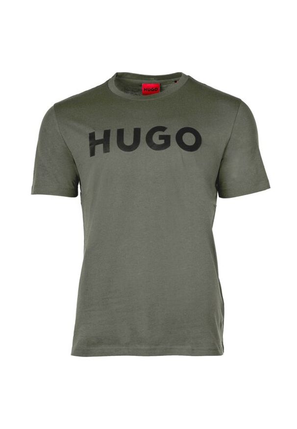 Hugo T-Shirt Dulivio 50467556 Khaki Regular Fit. Kolor: brązowy. Materiał: bawełna