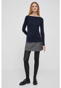 TOMMY HILFIGER - Tommy Hilfiger longsleeve bawełniany kolor granatowy. Kolor: niebieski. Materiał: bawełna. Długość rękawa: długi rękaw. Długość: długie. Wzór: haft #5