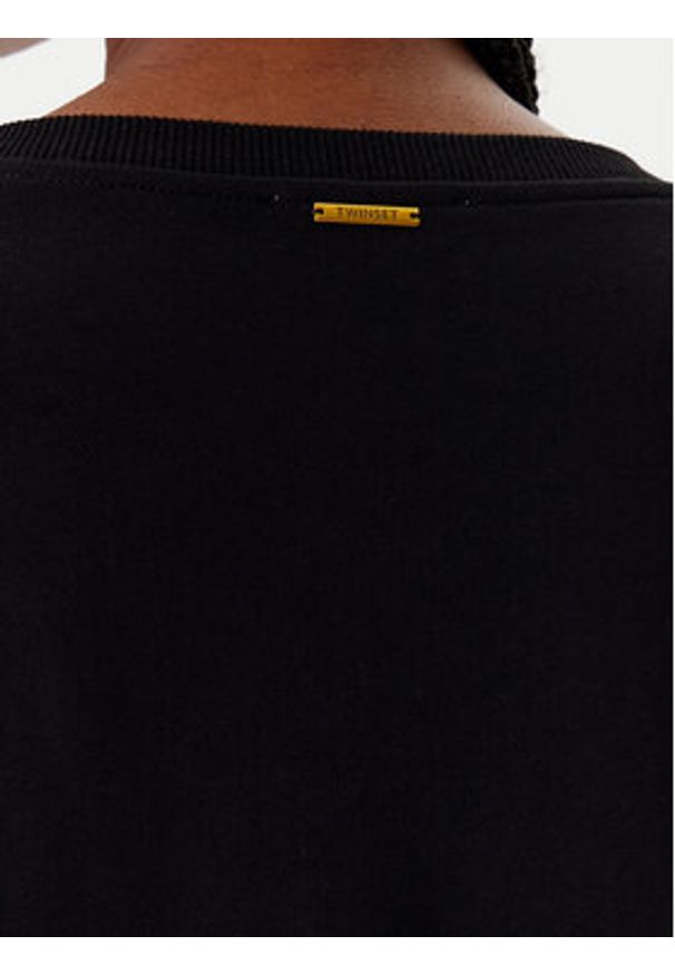 TwinSet - TWINSET Bluza 252LI2MCC Czarny Regular Fit. Kolor: czarny. Materiał: bawełna