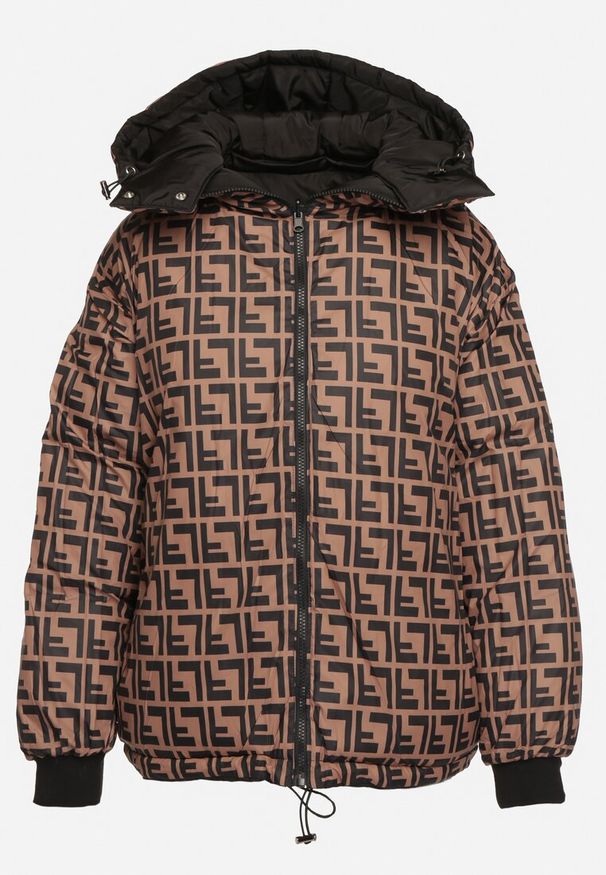 Born2be - Czarna Dwustronna Kurtka Puffer z Odpinanym Kapturem i Kieszeniami Erisaria. Okazja: na spacer. Kolor: czarny. Materiał: materiał, jeans. Styl: elegancki, wizytowy