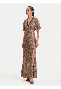 Guess Sukienka wieczorowa W5YK01 WHEZ2 Beżowy Regular Fit. Kolor: beżowy. Materiał: wiskoza. Styl: wizytowy